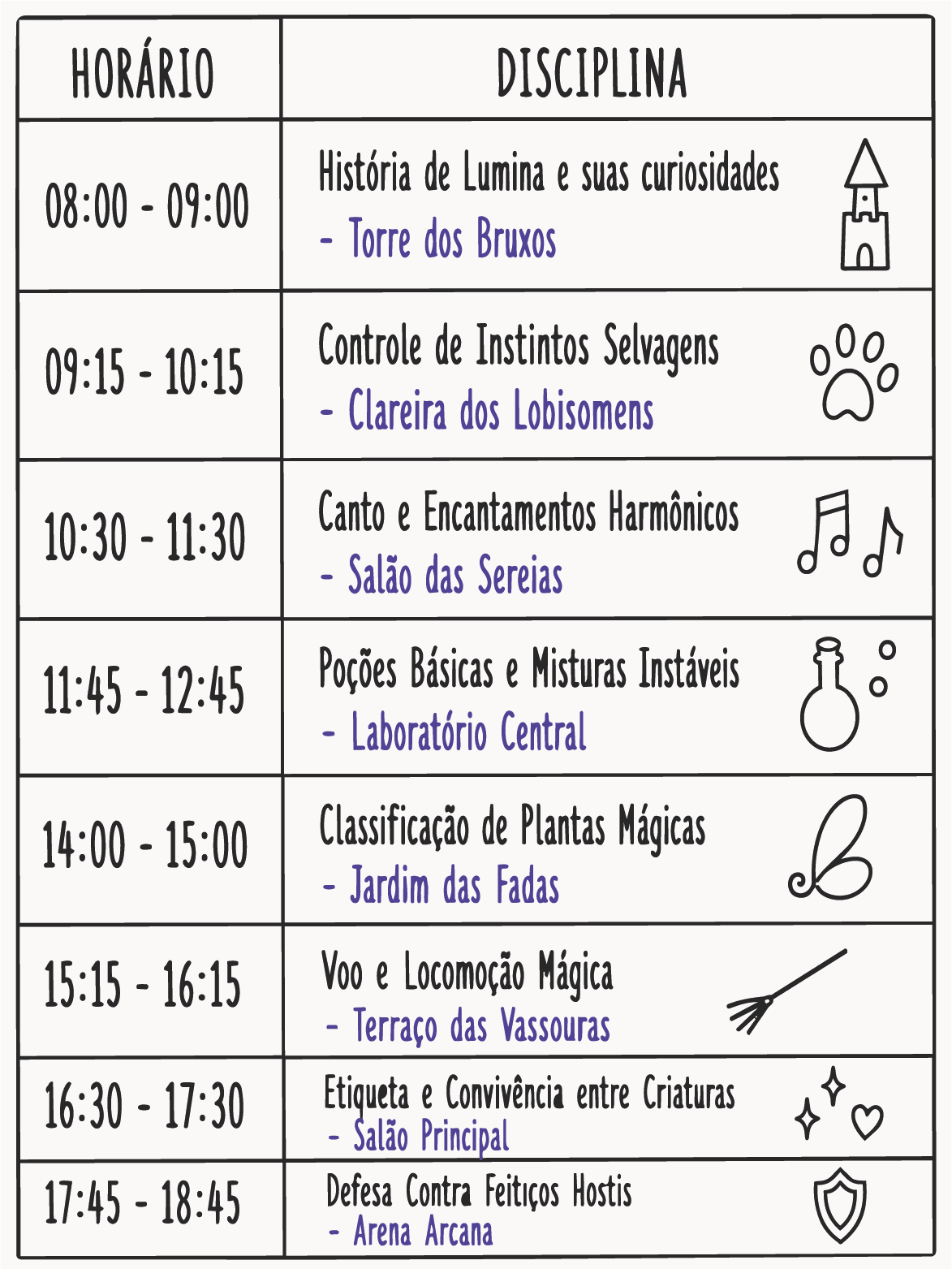 Horário Escolar